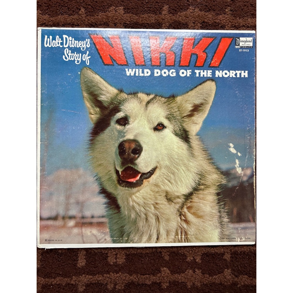 Walt Disney Story of Nikki Wild Dog of the North Disneyland Records Vinyl‎